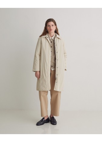 Gabardina Yerse Acolchada Water Repellent Crudo