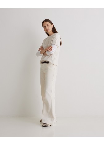 Jeans Yerse Wide Leg Algodón Orgánico Crudo