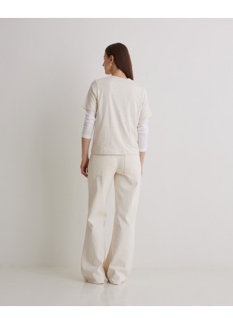 Jeans Yerse Wide Leg Algodón Orgánico Crudo