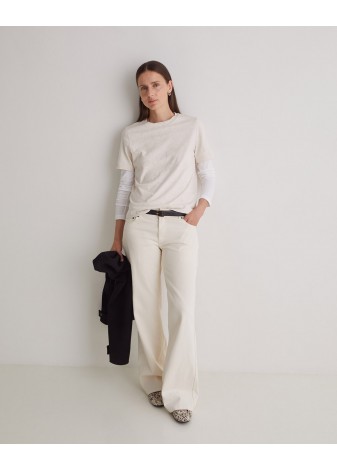 Jeans Yerse Wide Leg Algodón Orgánico Crudo