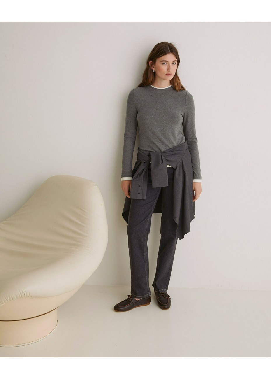 Jeans Yerse Rectos Algodón Orgánico Gris