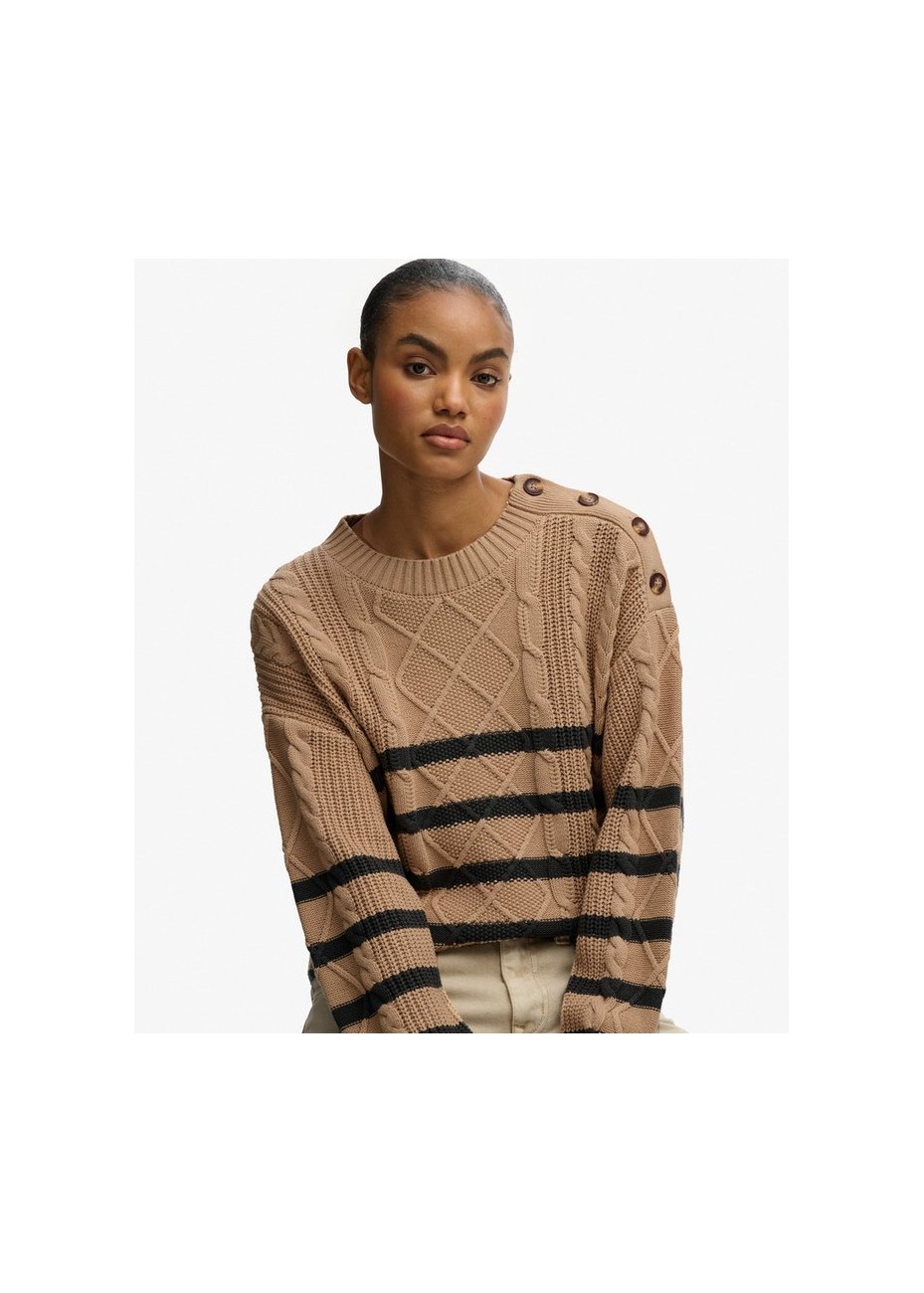 Jersey Superdry de Ochos Rayas Beige