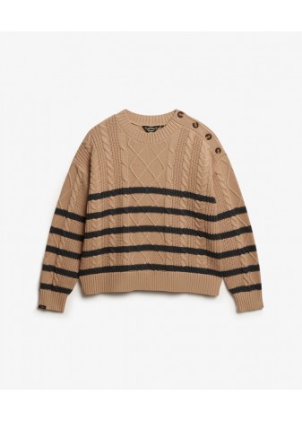 Jersey Superdry de Ochos Rayas Beige