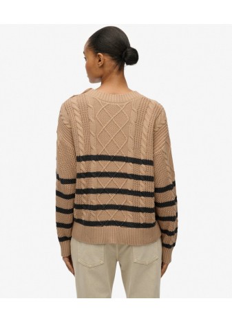 Jersey Superdry de Ochos Rayas Beige