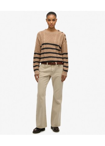 Jersey Superdry de Ochos Rayas Beige