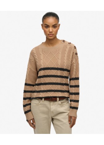 Jersey Superdry de Ochos Rayas Beige