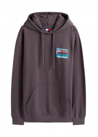 Sudadera Tommy Jeans Reg DNA Flag Play Gris