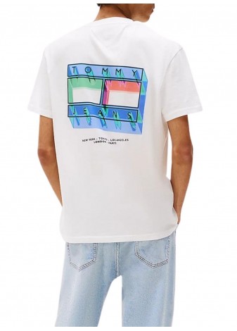 Camiseta Tommy Jeans DNA Flag Blanco