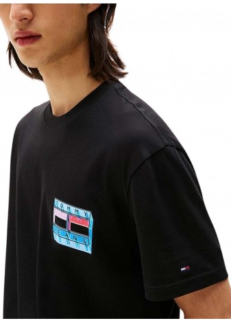Camiseta Tommy Jeans DNA Flag Negro