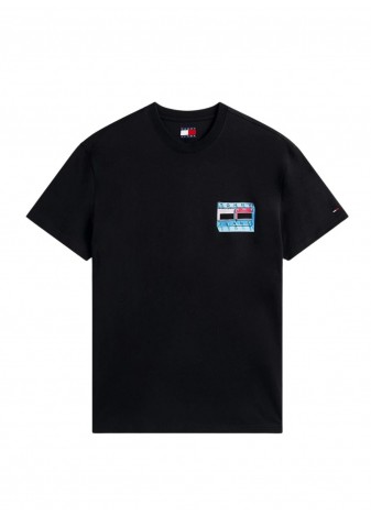 Camiseta Tommy Jeans DNA Flag Negro