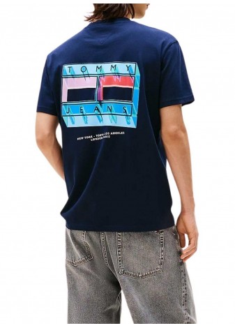 Camiseta Tommy Jeans DNA Flag Azul