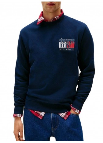 Sudadera Tommy Jeans Reg Flag Azul Marino