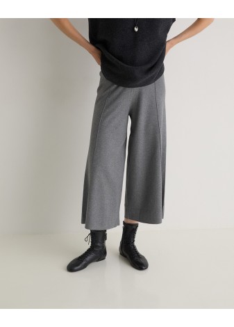 Pantalón Yerse Culotte con Viscosa Gris