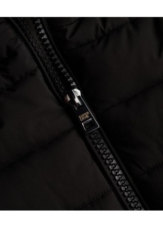 Chubasquero Superdry Medio Con Capucha Pelo Negro