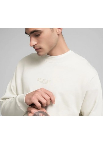 Sudadera Replay Básica Logo Crudo