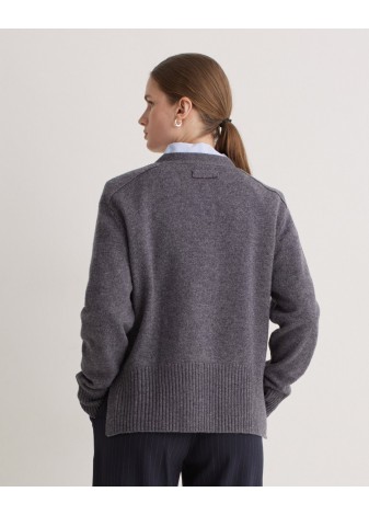 Cardigan Yerse Lana Aberturas Laterales Gris