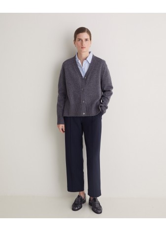 Cardigan Yerse Lana Aberturas Laterales Gris