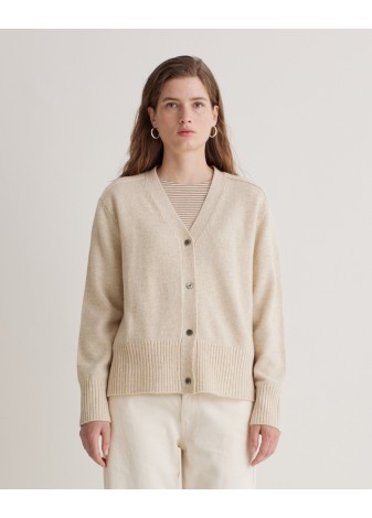 Cardigan Yerse Lana Aberturas Laterales Crudo