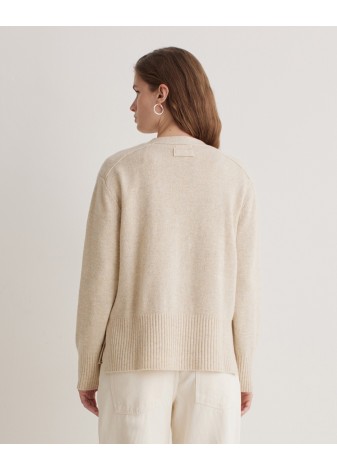 Cardigan Yerse Lana Aberturas Laterales Crudo