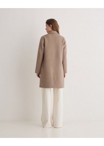 Abrigo Yerse Midi Handmade Mezcla Lana Marrón
