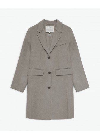 Abrigo Yerse Midi Handmade Mezcla Lana Marrón