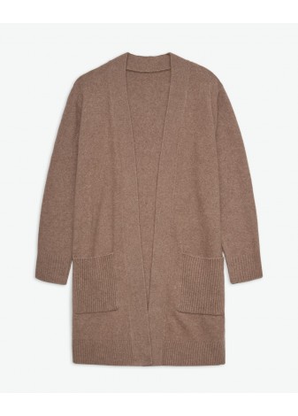 Cardigan Yerse Larga Mezcla Marrón