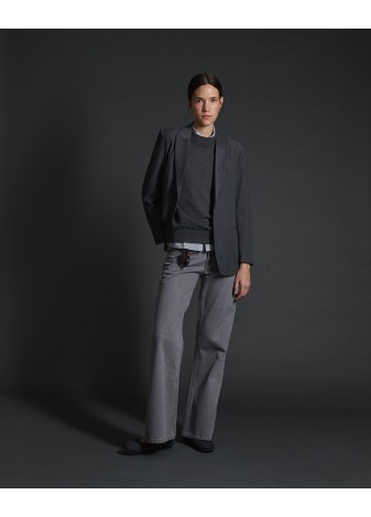 Jersey Yerse Cashmere Cuello Redondo Gris