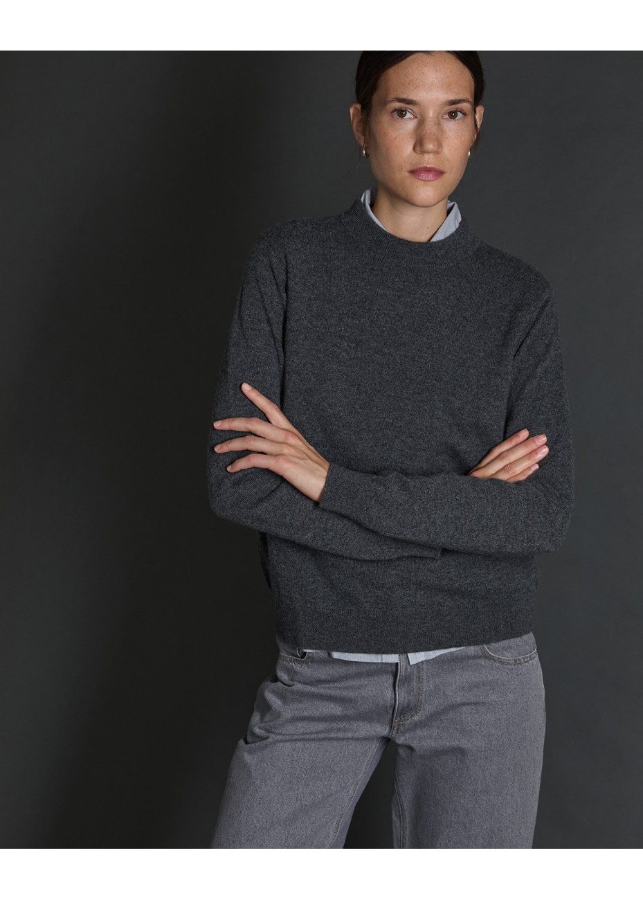 Jersey Yerse Cashmere Cuello Redondo Gris
