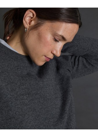 Jersey Yerse Cashmere Cuello Redondo Gris