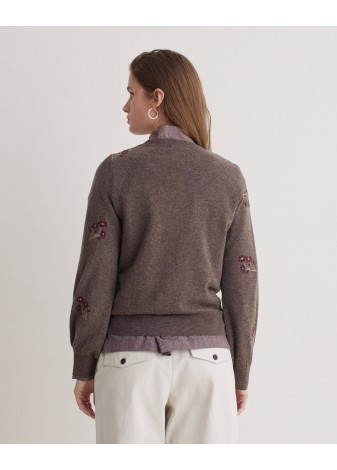 Jersey Yerse Mezcla Lana Bordado Flores