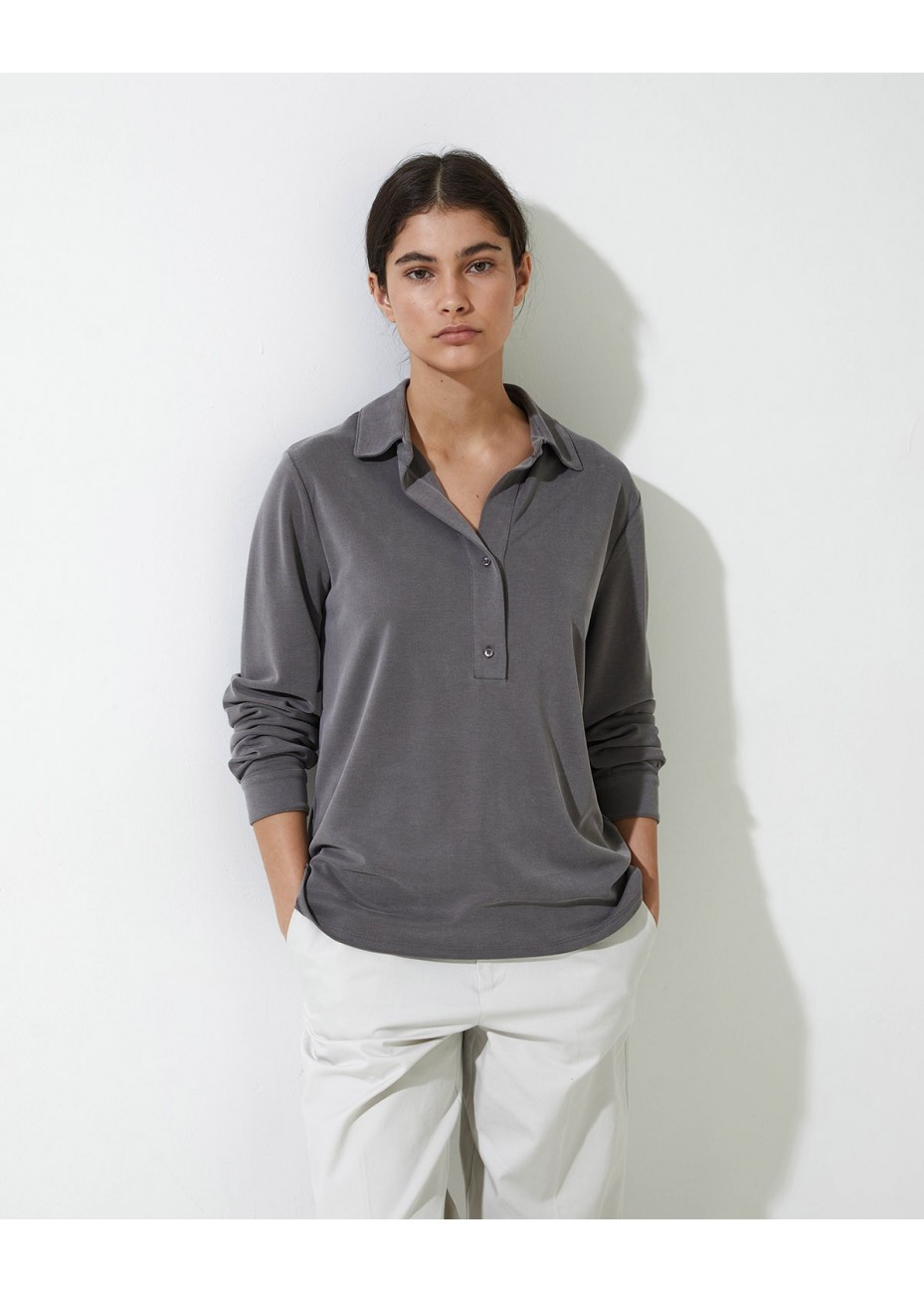 Camisa Yerse Punto Cuello Polo Gris