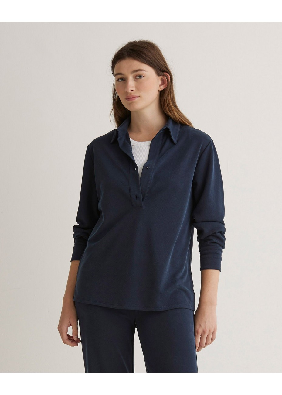 Camisa Yerse Punto Cuello Polo Azul