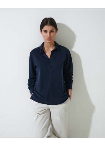 Camisa Yerse Punto Cuello Polo Azul