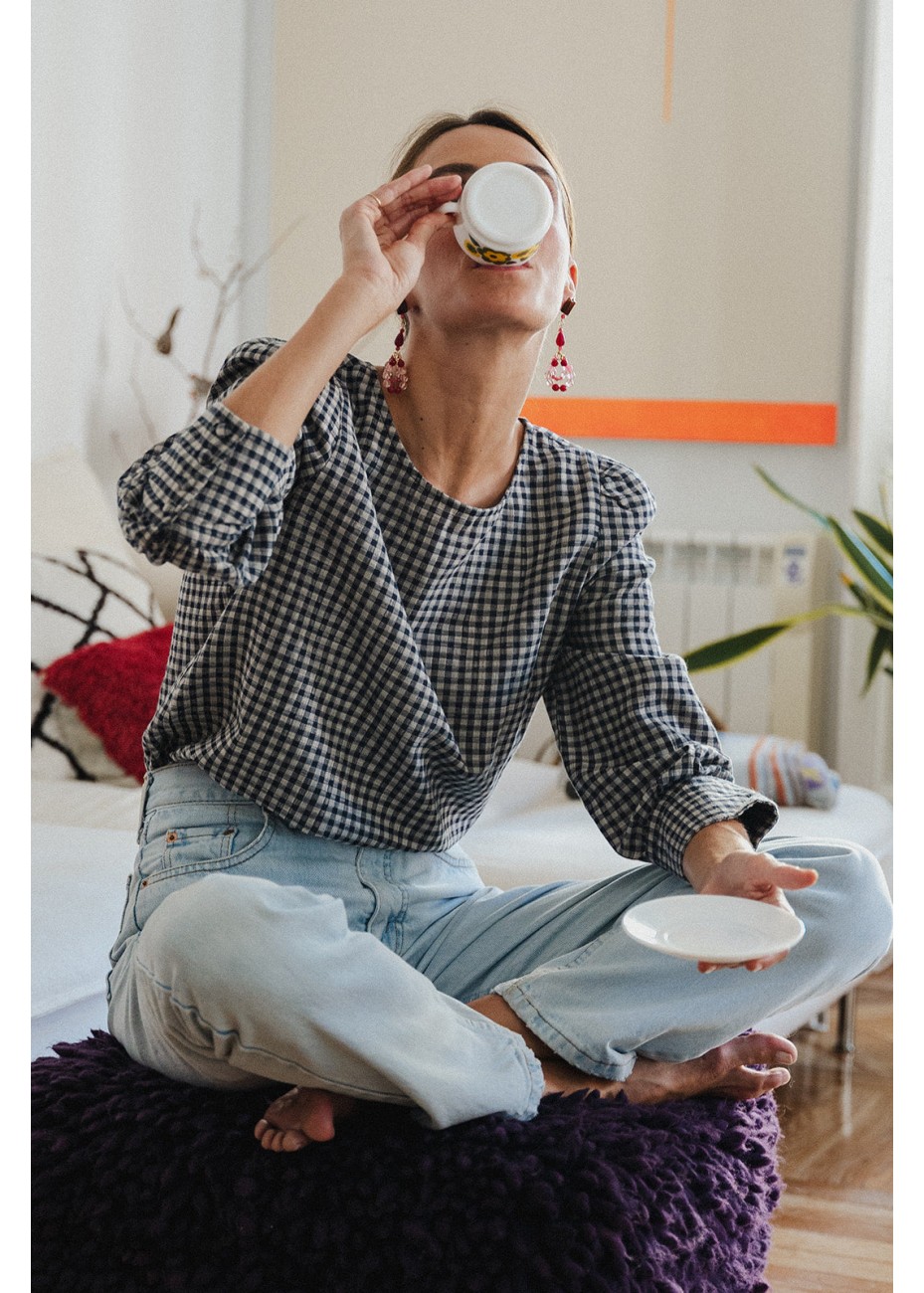 Blusa Castaño de Indias Grace Cuadro Vichi