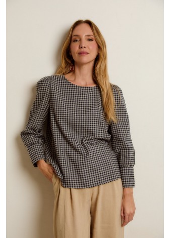 Blusa Castaño de Indias Grace Cuadro Vichi