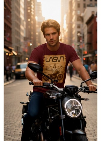 Camiseta LaSal Moto Burdeos