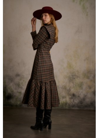 Vestido Maggie Sweet Soraya Cuadros Marrón