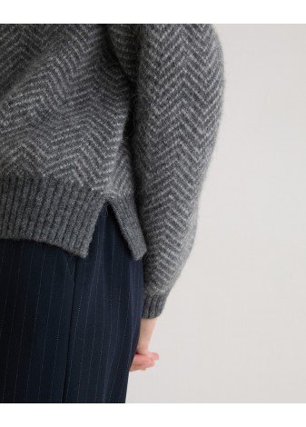 Jersey Yerse Cuello Vuelto Espiga Jacquard