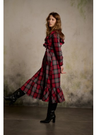 Vestido Maggie Sweet Graciela Rojo y Gris