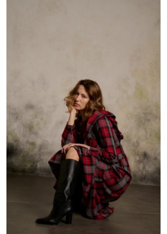 Vestido Maggie Sweet Graciela Rojo y Gris