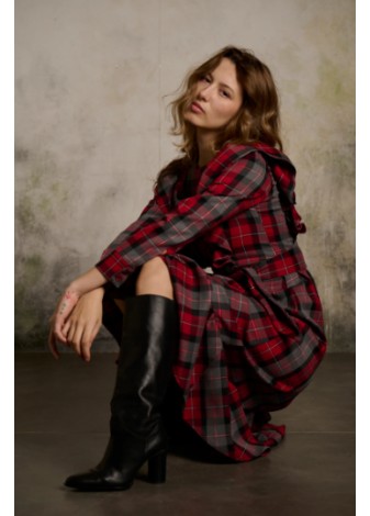 Vestido Maggie Sweet Graciela Rojo y Gris